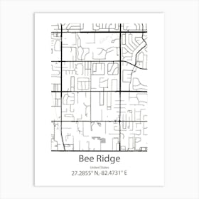 Bee Ridge,United States Minimalist Map Art Print