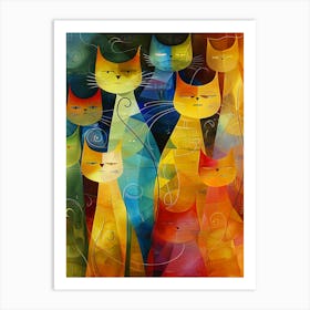 Colorful Cats Art Print