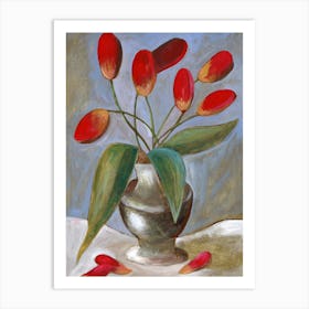 Seven Red Tulips - Anton Maliar art painting floral flowers vertical living room bedroom Art Print