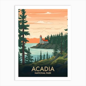 Acadia National Park Vintage Travel Poster 3 Art Print