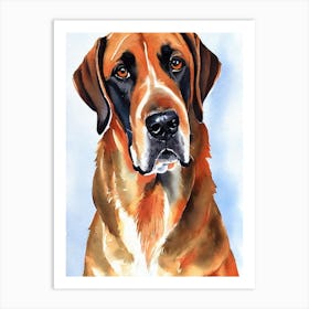 Bloodhound Watercolour Dog Art Print