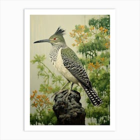 Ohara Koson Inspired Bird Painting Roadrunner 4 Art Print