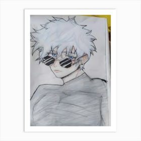 Anime Boy With Sunglasses Art Print