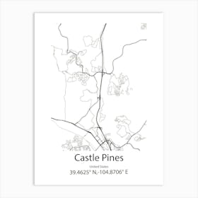 Castle Pines,United States Minimalist Map 1 Art Print