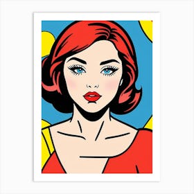 Pop Art Glamour: A Woman’s Bold Presence in Color Pop Art Art Print