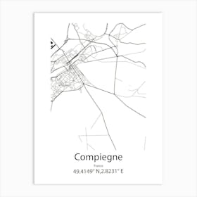 Compiegne,France Minimalist Map Art Print