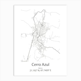 Cerro,Cuba Minimalist Map Art Print