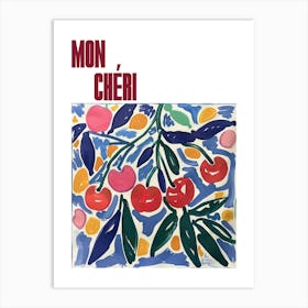 Mon Cheri Poster Cherries Matisse Style 10 Art Print