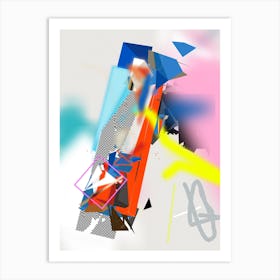 Abstract Mobile Toy Red And Blue Art Print