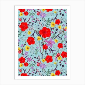 Hibiscus Bouquet Pattern Art Print