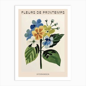Spring Floral French Poster  Hydrangea 4 Art Print