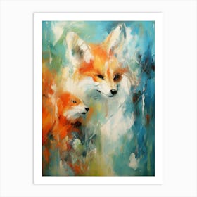 Foxes Abstract Expressionism 3 Art Print