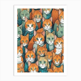 Group Of Cats Art Print