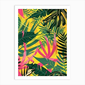 Tropical Leaves Seamless Pattern 26 Art Print