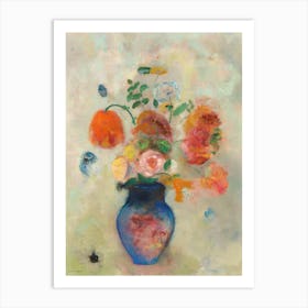 Flowers In A Blue Vase 2 Art Print