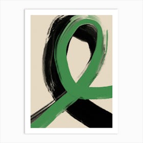 Black And Green No 1 Art Print