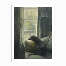 Dog In The Window Art Print