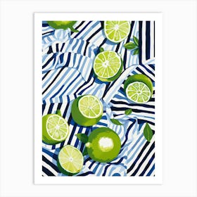 Limes Fruit Summer Illustration 1 Art Print