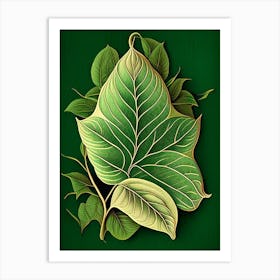 Jasmine Leaf Vintage Botanical 1 Art Print