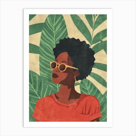 Afro-American Woman In Sunglasses 6 Art Print