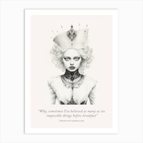 Alice In The Wonderland, Through The Looking Glass Quote Art Print