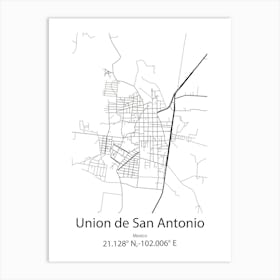 Union De Reyes,Cuba Minimalist Map Art Print