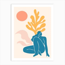 Woman Sitting Under a Tree Matisse Style Art Print