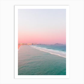 Haeundae Beach, Busan, South Korea Pink Photography 1 Art Print
