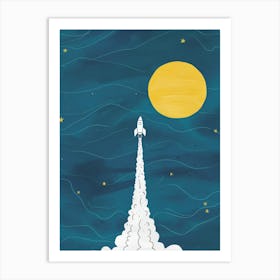 Rocket Launch Canvas Print Art Print