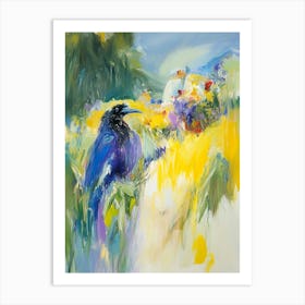 Crow In The Garden Art Print