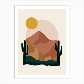 Cactus In The Desert 10 Art Print