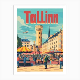 Aihrgdesign A 1970s Inspired Travel Poster For Tallinn 1 Art Print