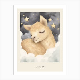 Sleeping Baby Alpaca 5 Nursery Poster Art Print