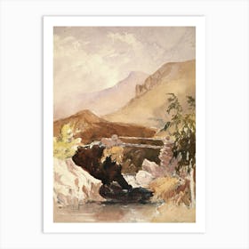 Bridge Over A Stream Art Print