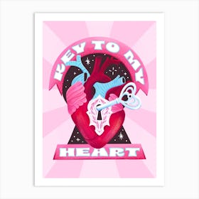 Key To My Heart Valentine Art Print