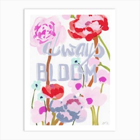 Always Bloom, red Art Print