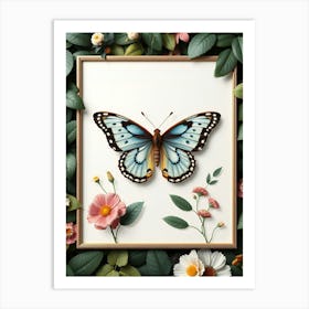 Butterfly In A Frame Art Print