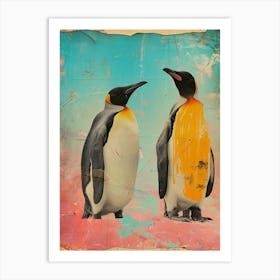 Kitsch Penguin Collage 2 Art Print