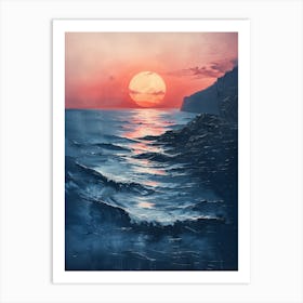 Sunset At The Beach 18 Art Print