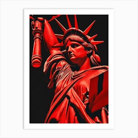 Estatua De La Libertad Pintada De Rojo Art Print