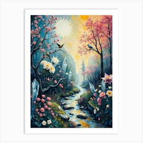 Rainbow In The Forest 1 Art Print