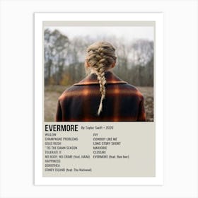 Evermore By Taylor Swift 2020 Poster 1 Art Print