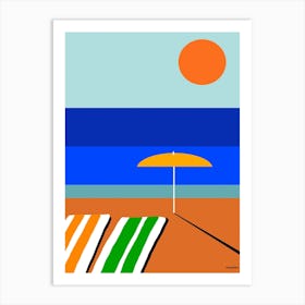 Sunset at the beach Art Print