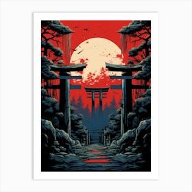 Torii Gates Japanese Illustration 6 Art Print