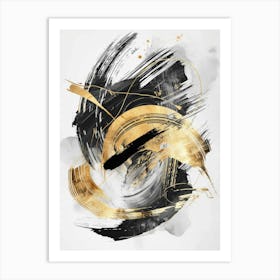 Abstract Gold And Black Painting 31 Art Print