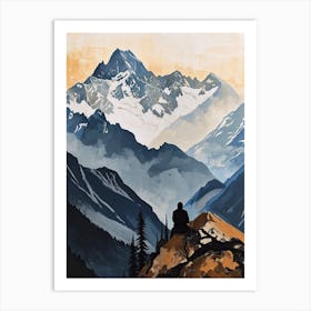 Alpine Minimalism: Peak Perspective Art Print