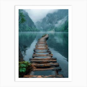 Wooden Bridge Over A Lake 1 Art Print