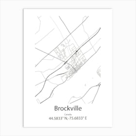 Brockville,Canada Minimalist Map Art Print