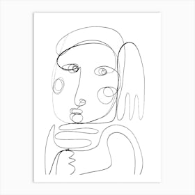 Oneline Portrait Art Print