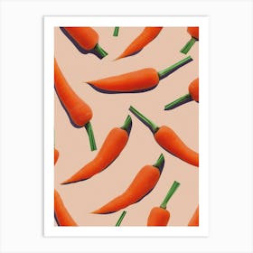 Carrots Pattern Illustration 3 Art Print